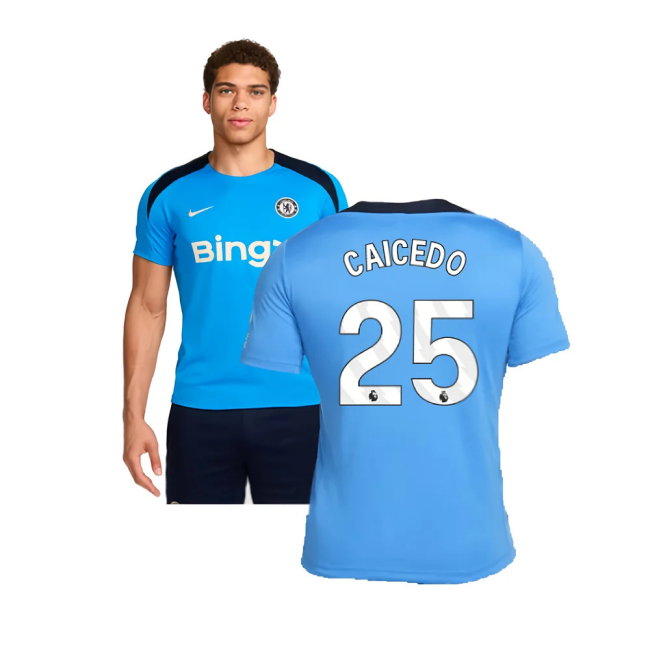 2024-2025 Chelsea Strike Dri-FIT Knit Shirt (Light Photo Blue) (Caicedo 25)-SoccerKits Hub | Buy Soccer Jerseys Online